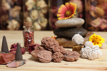 Desert Rose Rocks From Oklahoma on Meditation Table