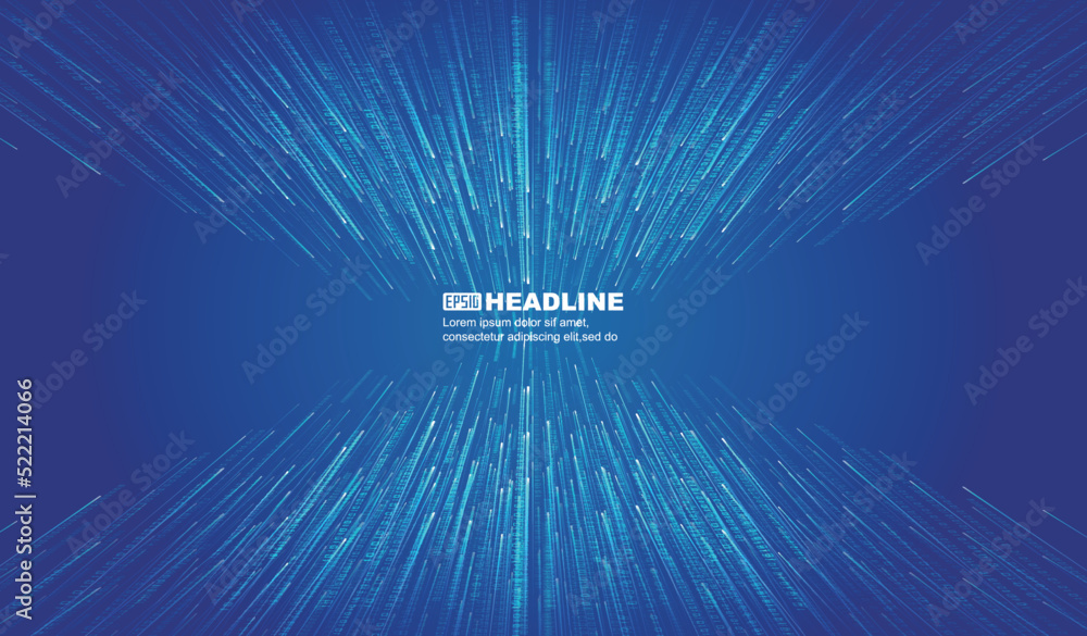 Poster converging lines and data internet technology big data background
