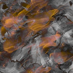 Golden lines on black shadow Alcohol ink fluid abstract texture fluid art with gold glitter and liquid.