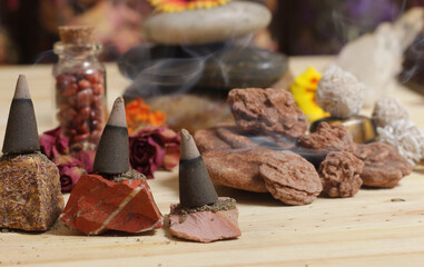 Desert Rose Rocks From Oklahoma on Meditation Table