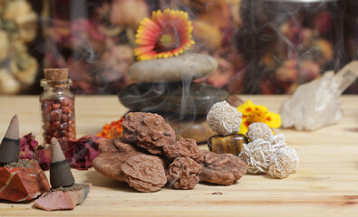 Desert Rose Rocks From Oklahoma on Meditation Table