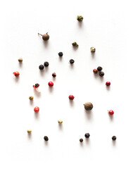 Food and cooking banner background. Spices and herbs. Variety of fresh pepper.