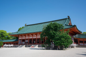 京都　平安神宮の大極殿（だいごくでん）