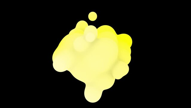 3D animation of Abstract smooth liquid shape. 4k seamless loop 3D animation. Smooth animation of bubbles, metaball with inner glow. 