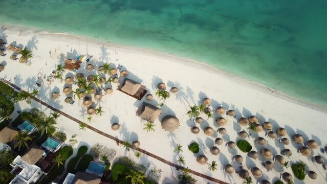 White Sands and Turquoise Waters of Playa Del Carmen Mexico