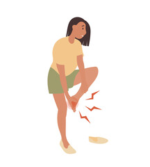 Woman suffering from foot pain