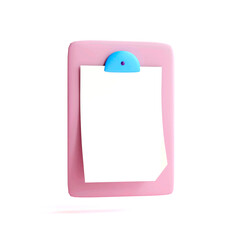 Healthcare medical doctor clipboard health checkup insurance report. 3d rendering.