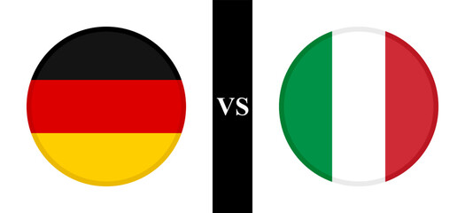 the concept of germany vs italy. flags of and german and italian. vector illustration