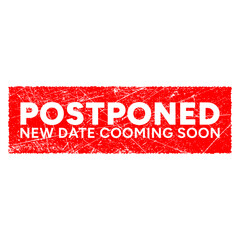 Event is postponed vector banner isolated on white background, postponed stamp