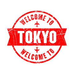 welcome to Tokyo japan red round grunge welcome to stamp