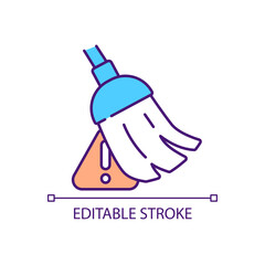 Removing mistakes tool RGB color icon. Failure analysis. Data cleaning. Check grammar errors. Editing. Isolated vector illustration. Simple filled line drawing. Editable stroke. Arial font used