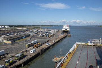 Fototapeta na wymiar Harbor. Essex. Harwich. Coast. Ferry Harwich Hoek van Holland. Transport. Boat. England . Great Brittain, UK.