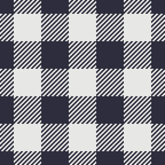 Seamless buffalo check pattern in black and white. Vector lumberjack plaid background