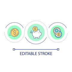 Fast profit from investments loop concept icon. Income money. Financial management. Business abstract idea thin line illustration. Isolated outline drawing. Editable stroke. Arial font used