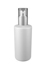 White spray bottle beauty cosmetic Blank mockup 3D illustration