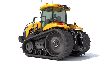 Fototapeta na wymiar Farm Track Tractor 3D rendering on white background