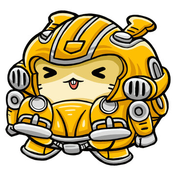 Cute Hamster with Robot Costume