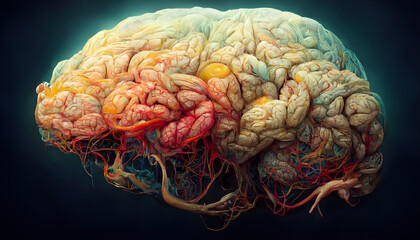Menschliches Gehirn detailliert illustriert