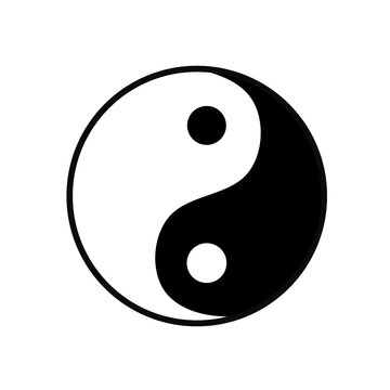 black and white yin yang symbol with simple design