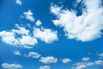 Naklejka na ściany i meble Blue cloudy sky abstract background.