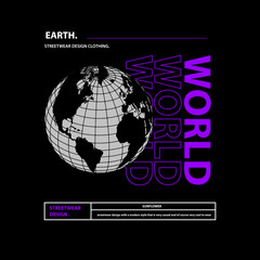World streetwear design vector clothing