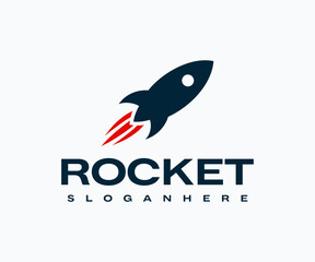 Rocket launch logo design. Spaceship launch logo. Spacecraft logo design.