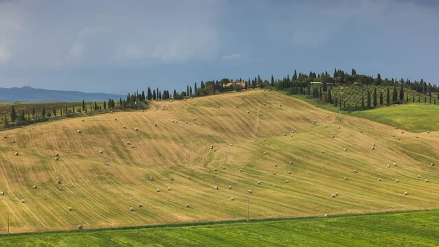 Day Time Lapse of tuscany rural countryside, Tuscany, Italy