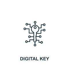 Digital Key icon. Monochrome simple Cryptocurrency icon for templates, web design and infographics