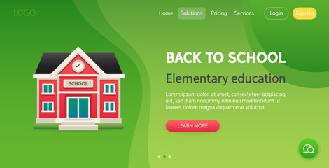 Back to School Green Website Template
