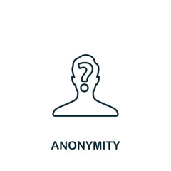 Anonymity icon. Monochrome simple Cryptocurrency icon for templates, web design and infographics