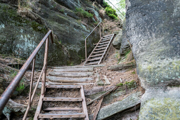Saxon Switzerland uphill stairs, Germany