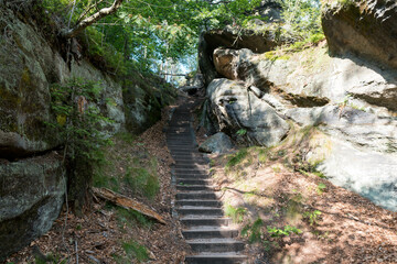 Saxon Switzerland uphill stairs, Germany