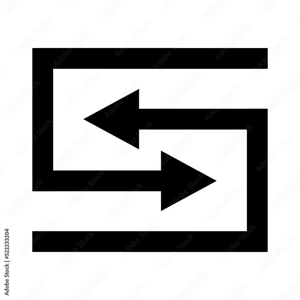 Poster transfer arrows icon. linear style sign for mobile concept and web design. left right arrows icon. s