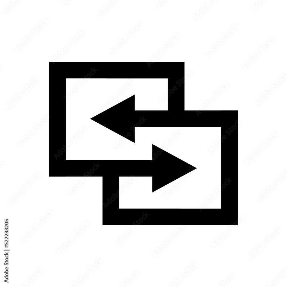 Poster transfer arrows icon. linear style sign for mobile concept and web design. left right arrows icon. s