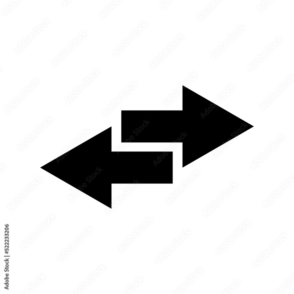 Poster transfer arrows icon. linear style sign for mobile concept and web design. left right arrows icon. s