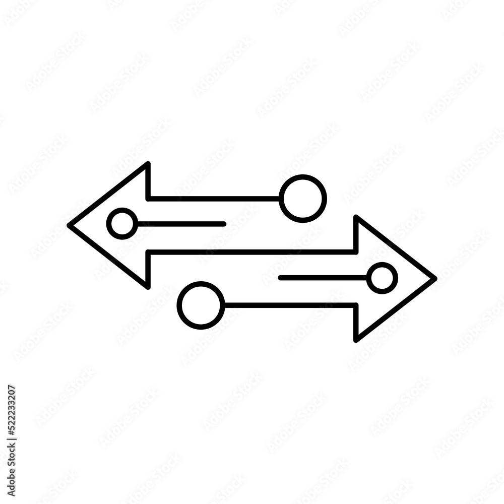 Poster transfer arrows icon. linear style sign for mobile concept and web design. left right arrows icon. s