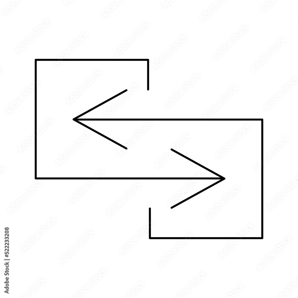 Poster transfer arrows icon. linear style sign for mobile concept and web design. left right arrows icon. s