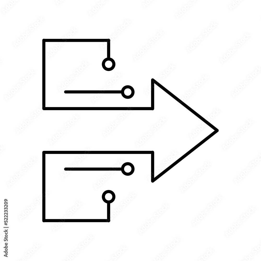 Poster transfer arrows icon. linear style sign for mobile concept and web design. left right arrows icon. s