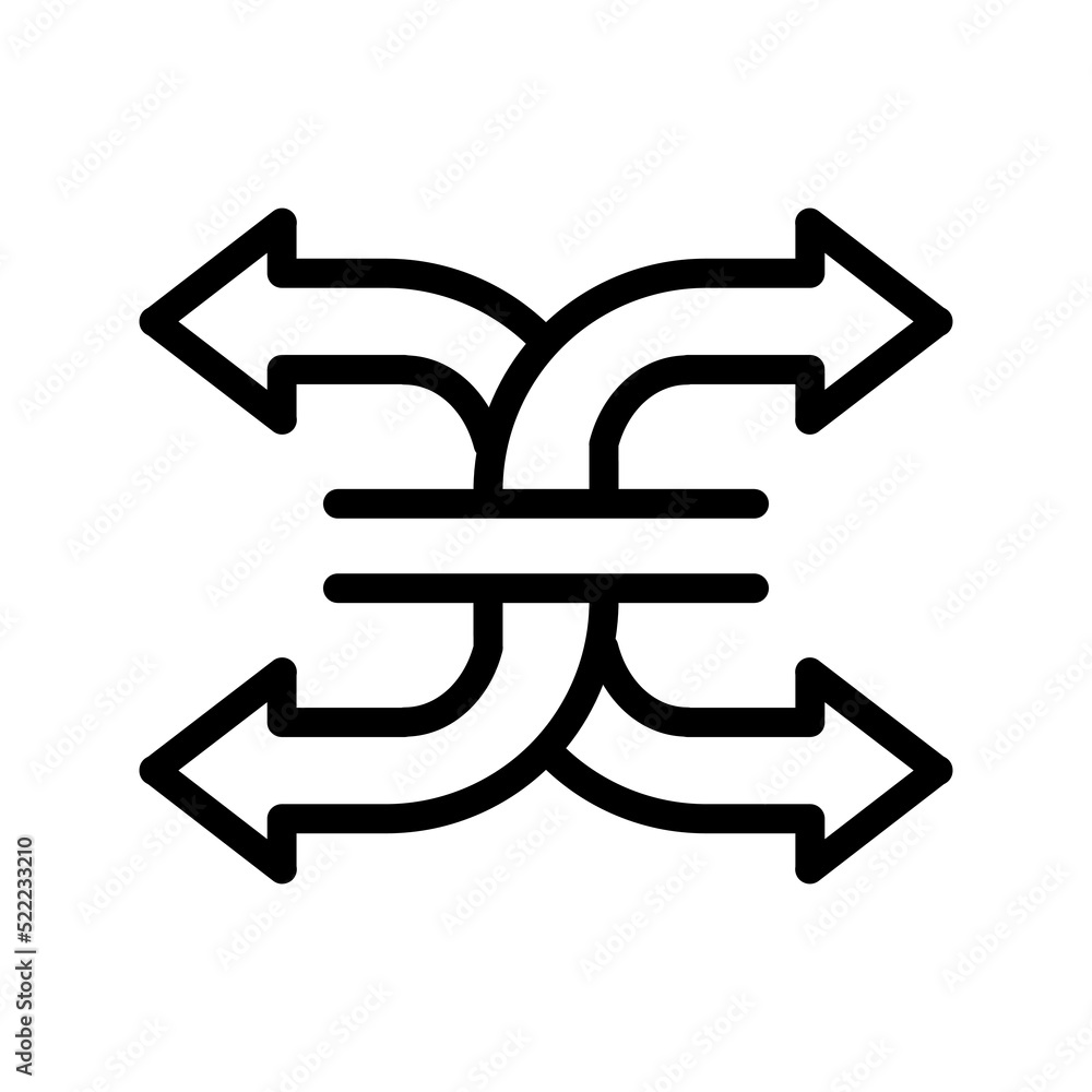 Poster transfer arrows icon. linear style sign for mobile concept and web design. left right arrows icon. s
