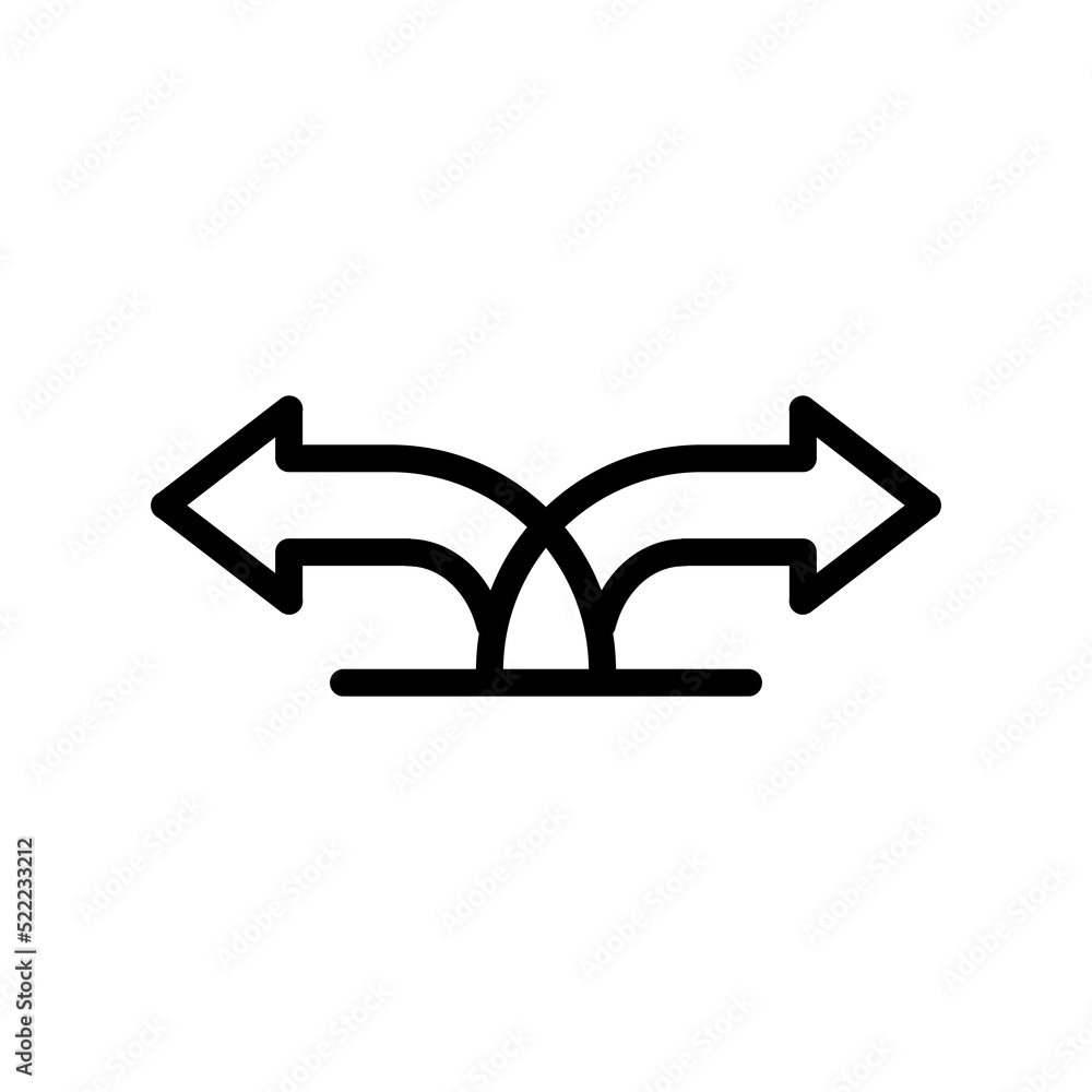 Poster transfer arrows icon. linear style sign for mobile concept and web design. left right arrows icon. s