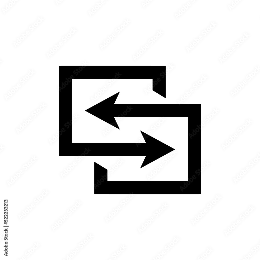 Poster transfer arrows icon. linear style sign for mobile concept and web design. left right arrows icon. s