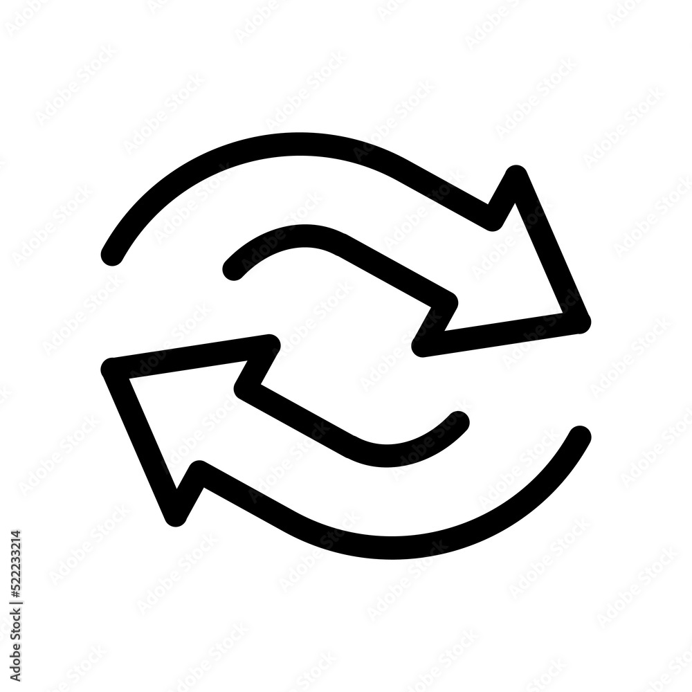 Poster transfer arrows icon. linear style sign for mobile concept and web design. left right arrows icon. s