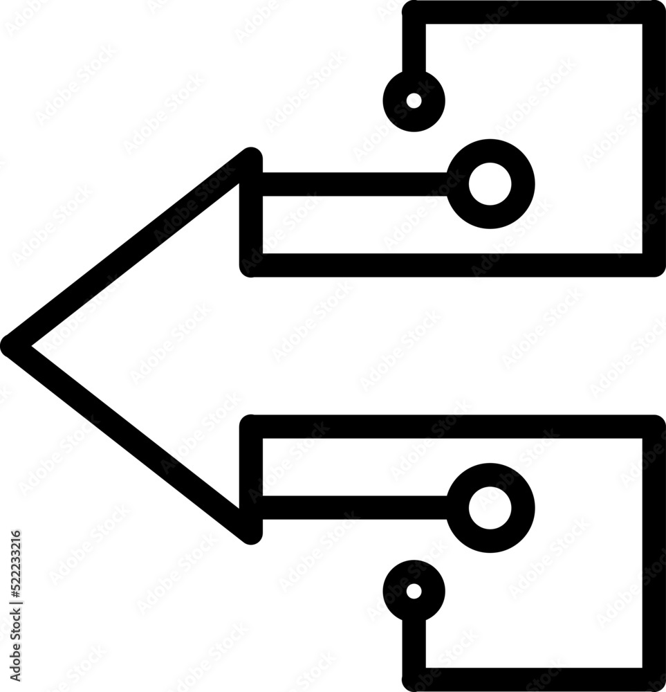 Poster transfer arrows icon. linear style sign for mobile concept and web design. left right arrows icon. s