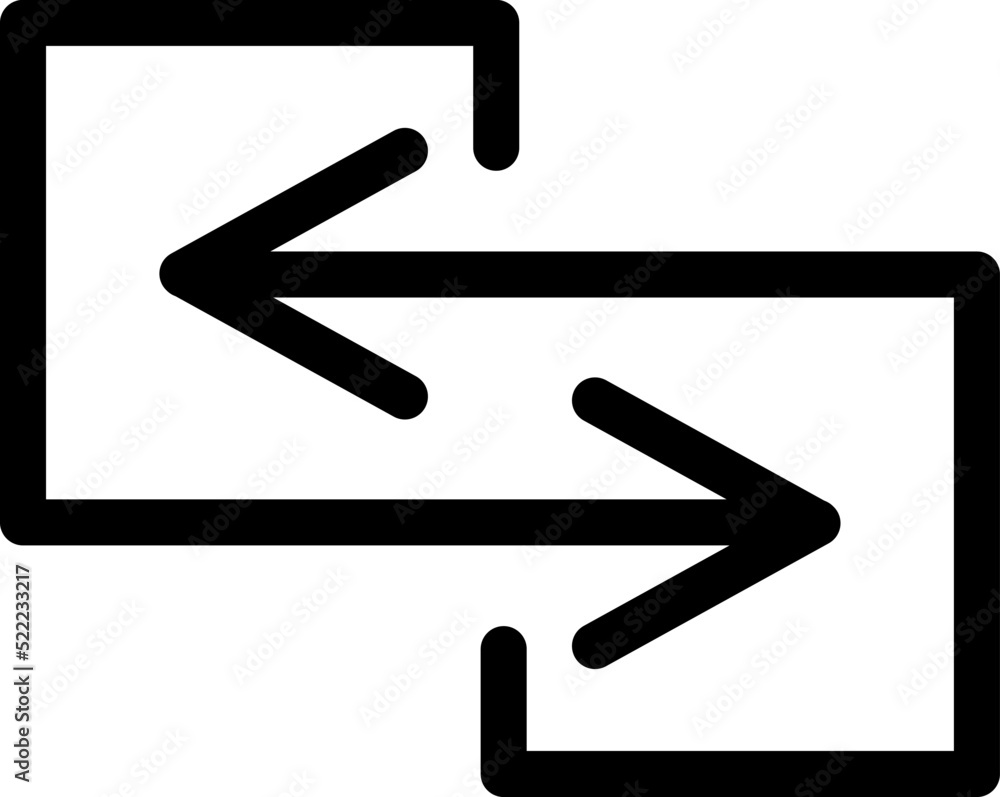 Poster transfer arrows icon. linear style sign for mobile concept and web design. left right arrows icon. s