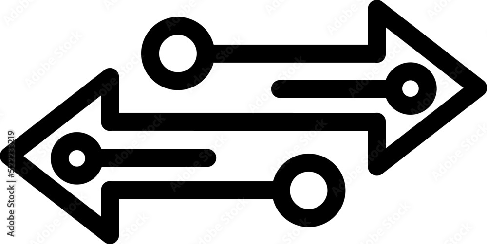 Poster transfer arrows icon. linear style sign for mobile concept and web design. left right arrows icon. s