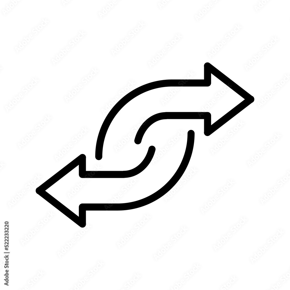 Poster transfer arrows icon. linear style sign for mobile concept and web design. left right arrows icon. s