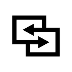 Transfer arrows icon. Linear style sign for mobile concept and web design. Left right arrows icon. Symbol, logo illustration. Vector isolated on white background.