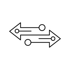 Transfer arrows icon. Linear style sign for mobile concept and web design. Left right arrows icon. Symbol, logo illustration. Vector isolated on white background.