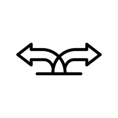 Transfer arrows icon. Linear style sign for mobile concept and web design. Left right arrows icon. Symbol, logo illustration. Vector isolated on white background.