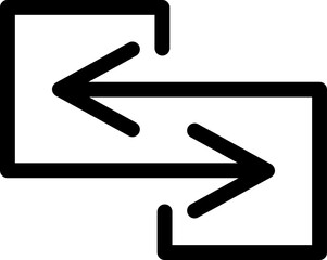 Transfer arrows icon. Linear style sign for mobile concept and web design. Left right arrows icon. Symbol, logo illustration. Vector isolated on white background.
